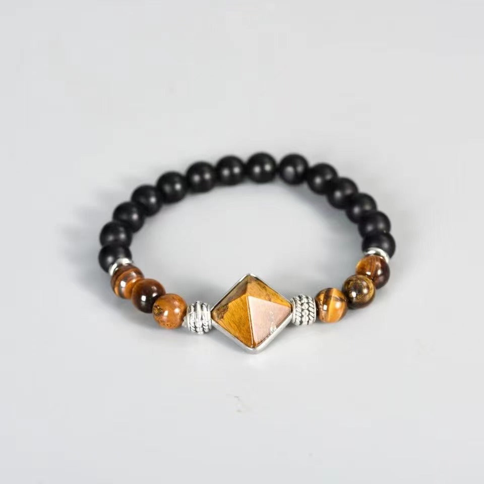 Rock crystal gem pyramid bracelet Free shipping over $200