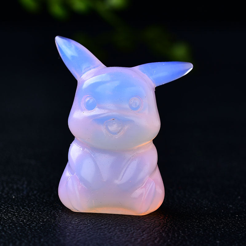 Animal carving/Pikachu crystal carving Free shipping over $200