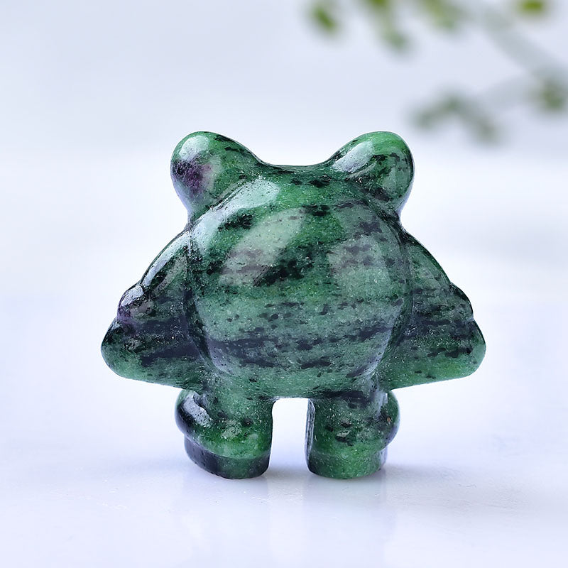 Animal carving/Frog/Green ruby hand carving crystalhealing Free shipping over $200