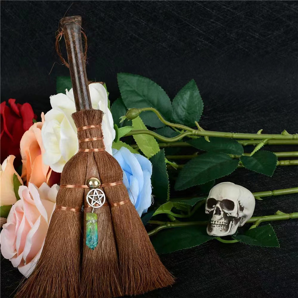 Witch broom/Energy crystal/Ornaments pendant