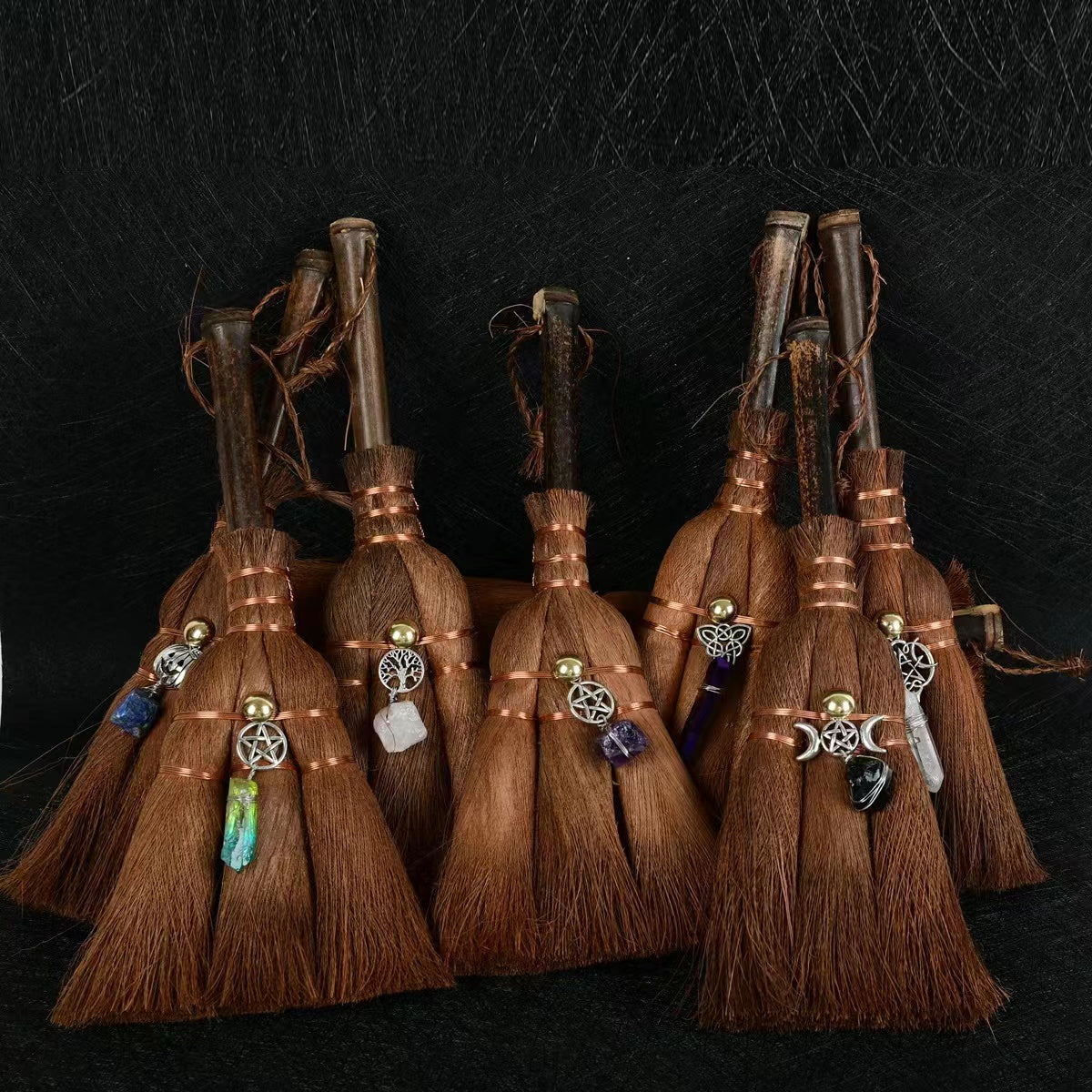 Witch broom/Energy crystal/Ornaments pendant