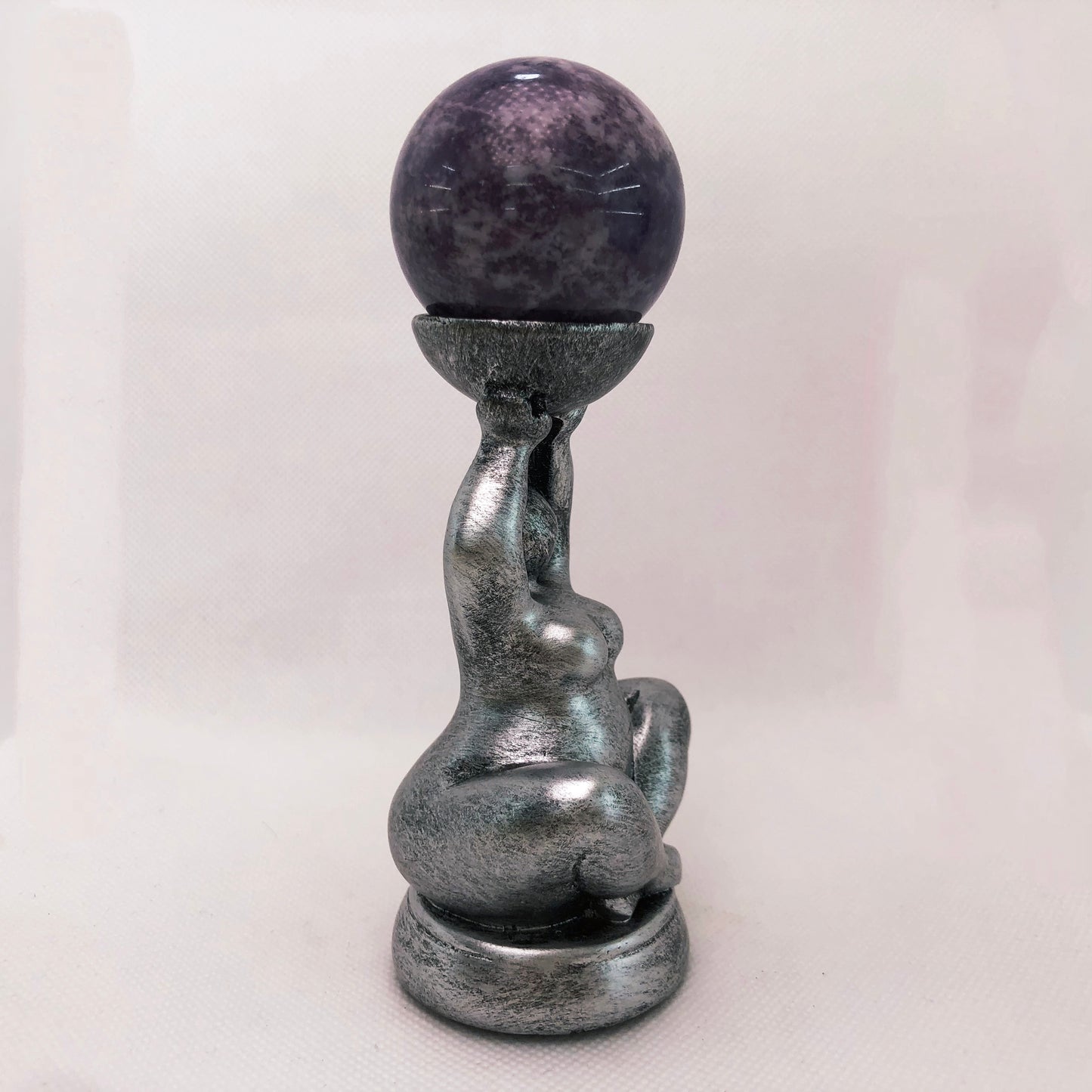 Plump Resin Goddess Sphere Stand