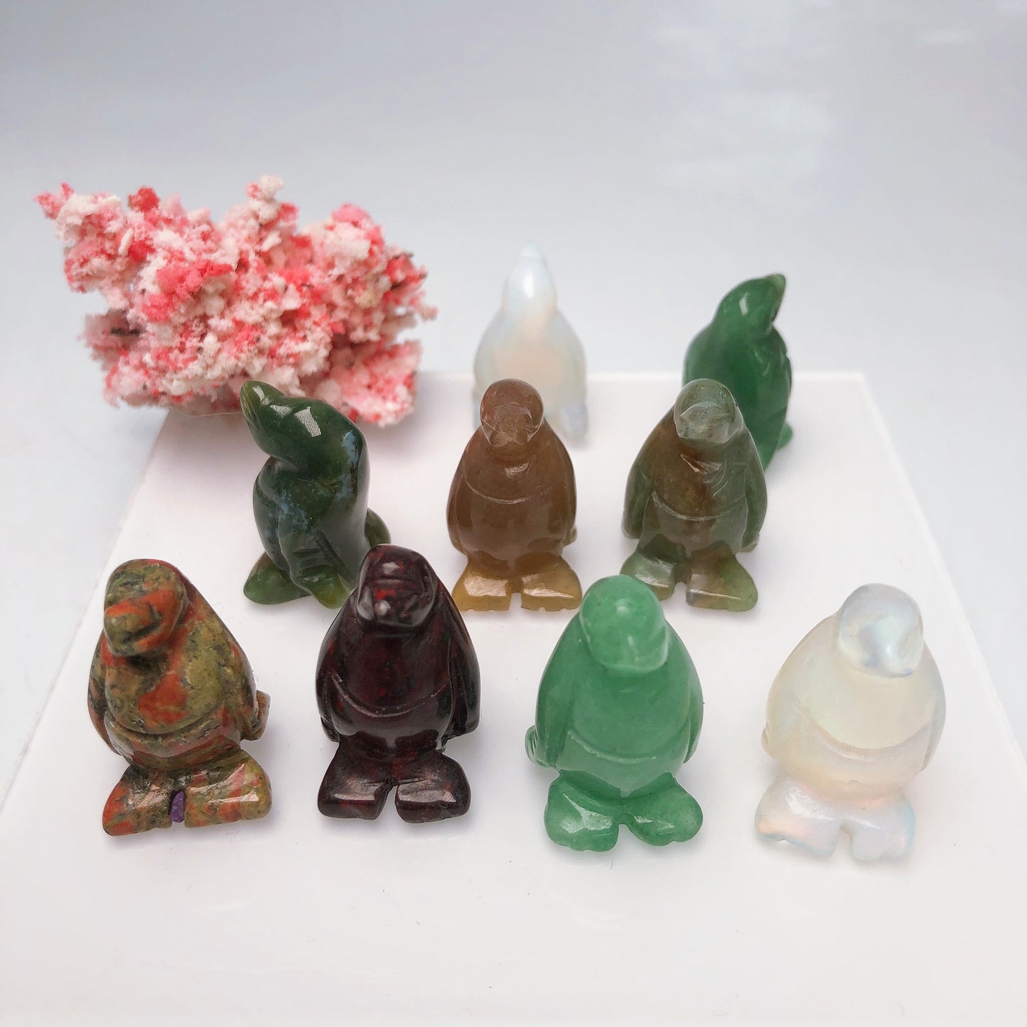 Crystal Animals carving/Rabbit/Penguin/Monkey/Bear/Tiger/Fish/Chicken