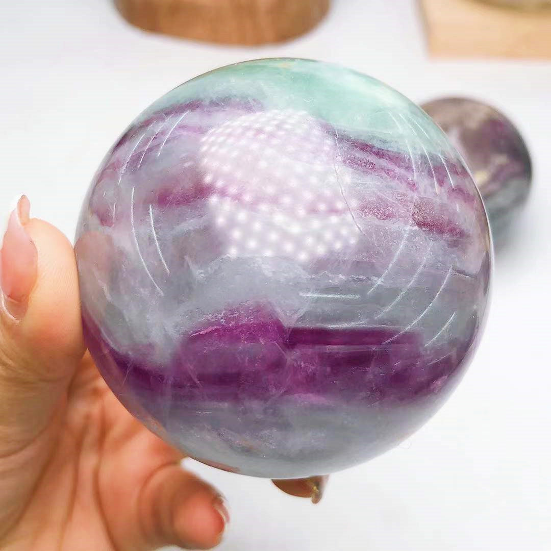 Ranbow flourite sphere/blue purple flourite ball