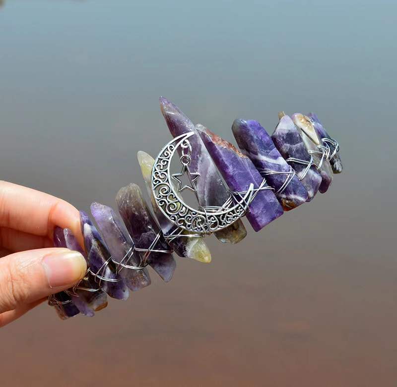 Natural Stone High-grade handmade Crown/Aquamarine/Amethyst/Lace agate