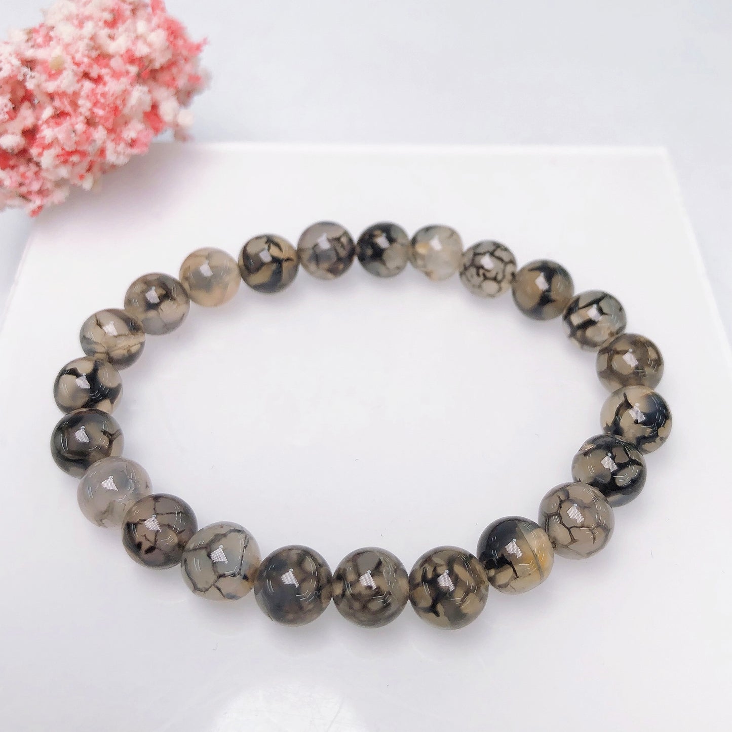 Ranbow Agate/Larvikite/Dragon lace agate/Pyrite/Azurlite Bracelet