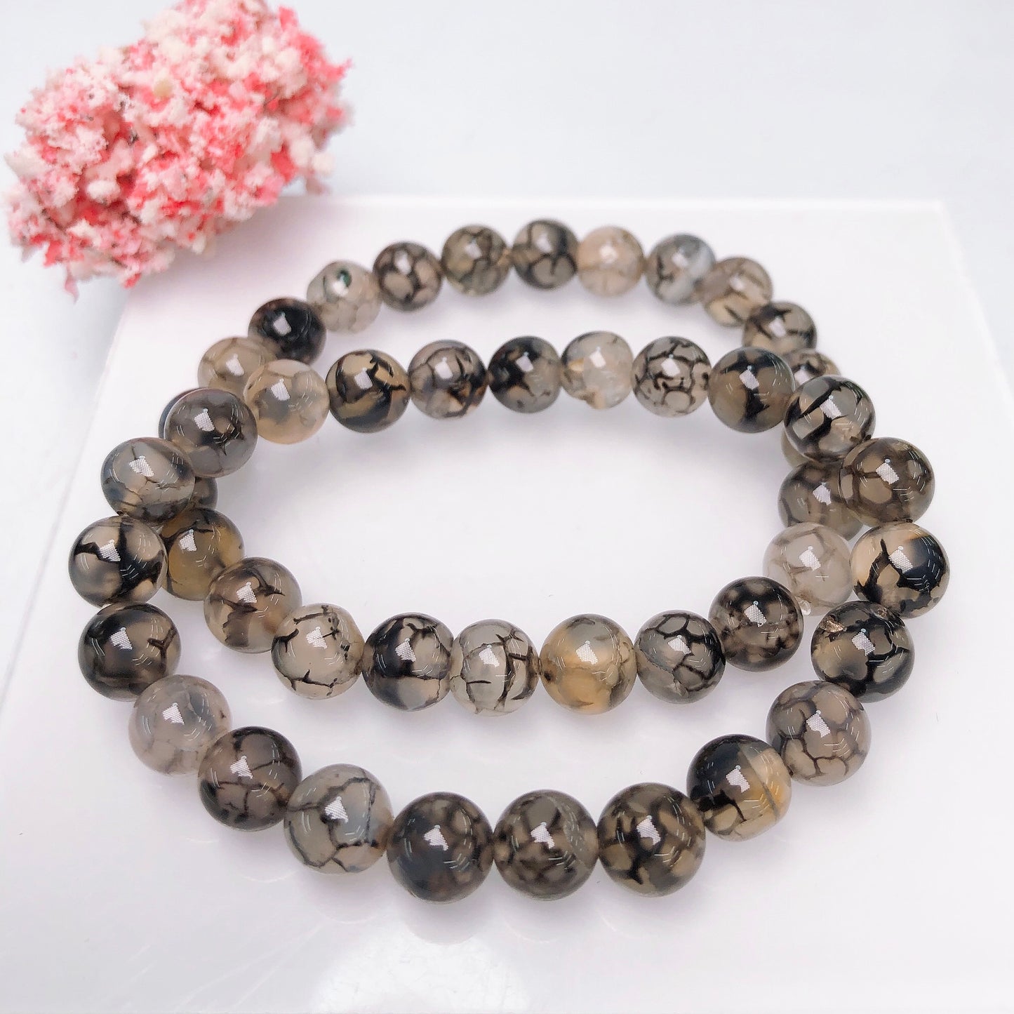 Ranbow Agate/Larvikite/Dragon lace agate/Pyrite/Azurlite Bracelet