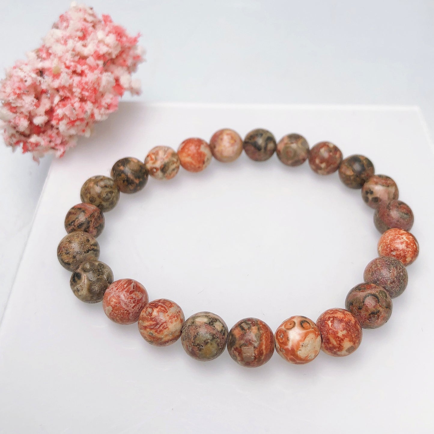 Ranbow Agate/Larvikite/Dragon lace agate/Pyrite/Azurlite Bracelet