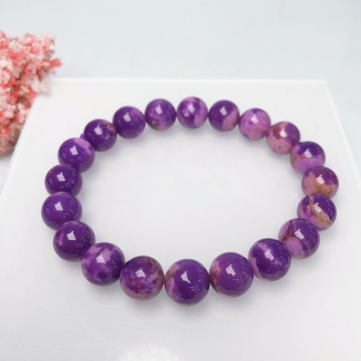 Purple maca/Citrine/Flourite/Clear quartz/Amethyst/Smoky quartz/Selenite Bracelet