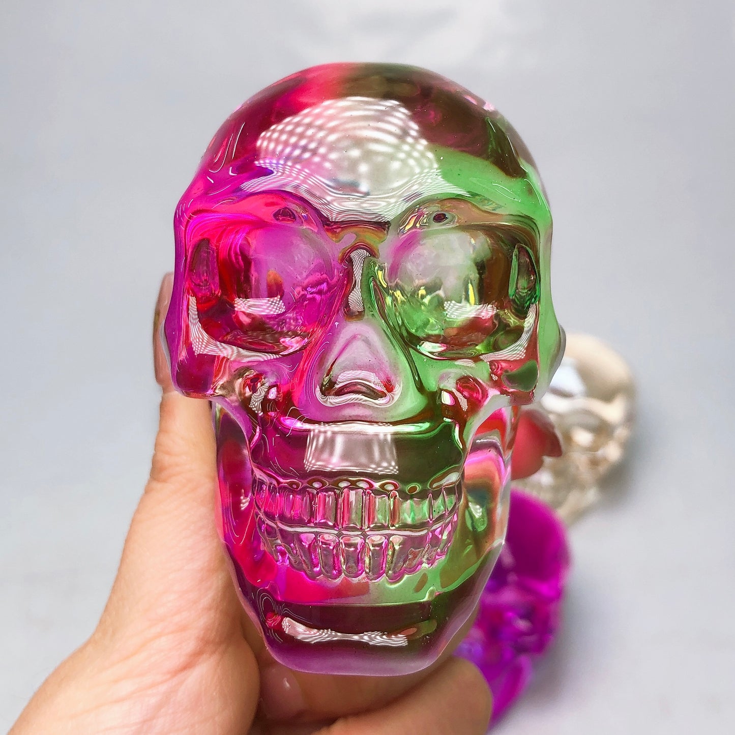 Aura glass skull/Ranbow skull Free shipping over $200