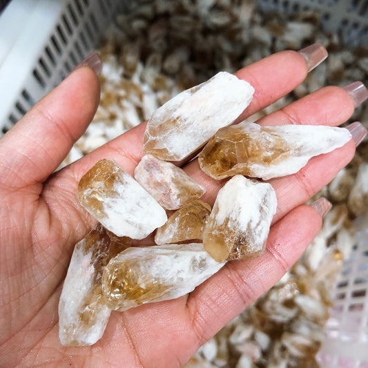 Citrine rawstone point/Crystal specimen/mineral