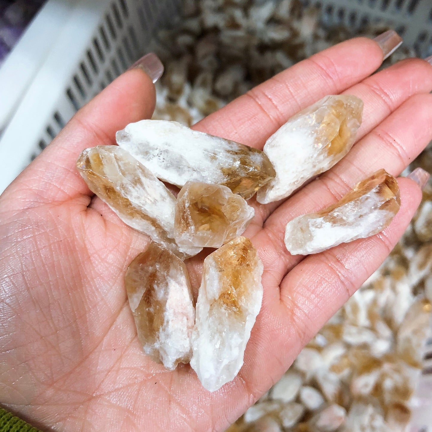 Citrine rawstone point/Crystal specimen/mineral