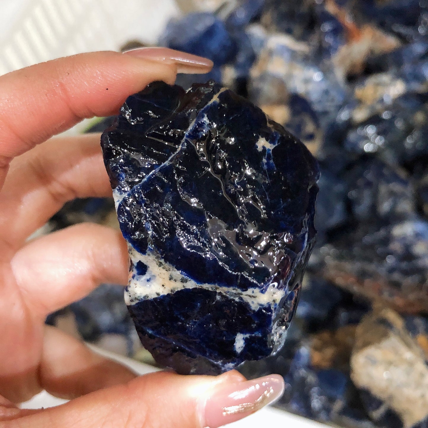 Sodalite rawstone specimen/Crystal mineral freeform