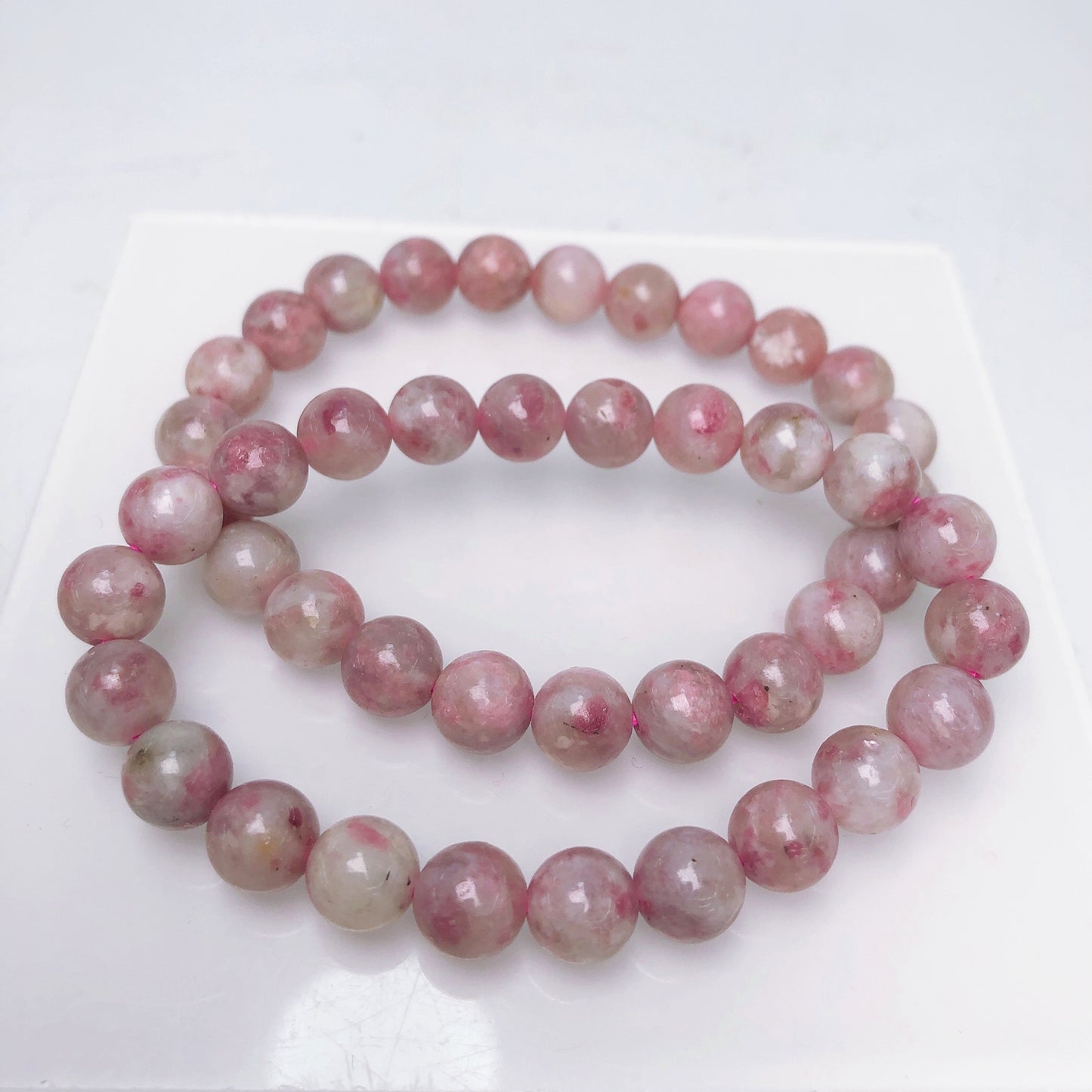 Pink tourmaline bracelet/Mineral/Crystal healing/Gemstone