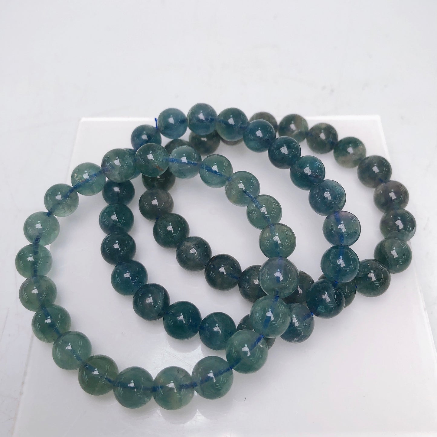 Blue flourite bracelet/Crystal healing/Gemstone Free shipping over $200