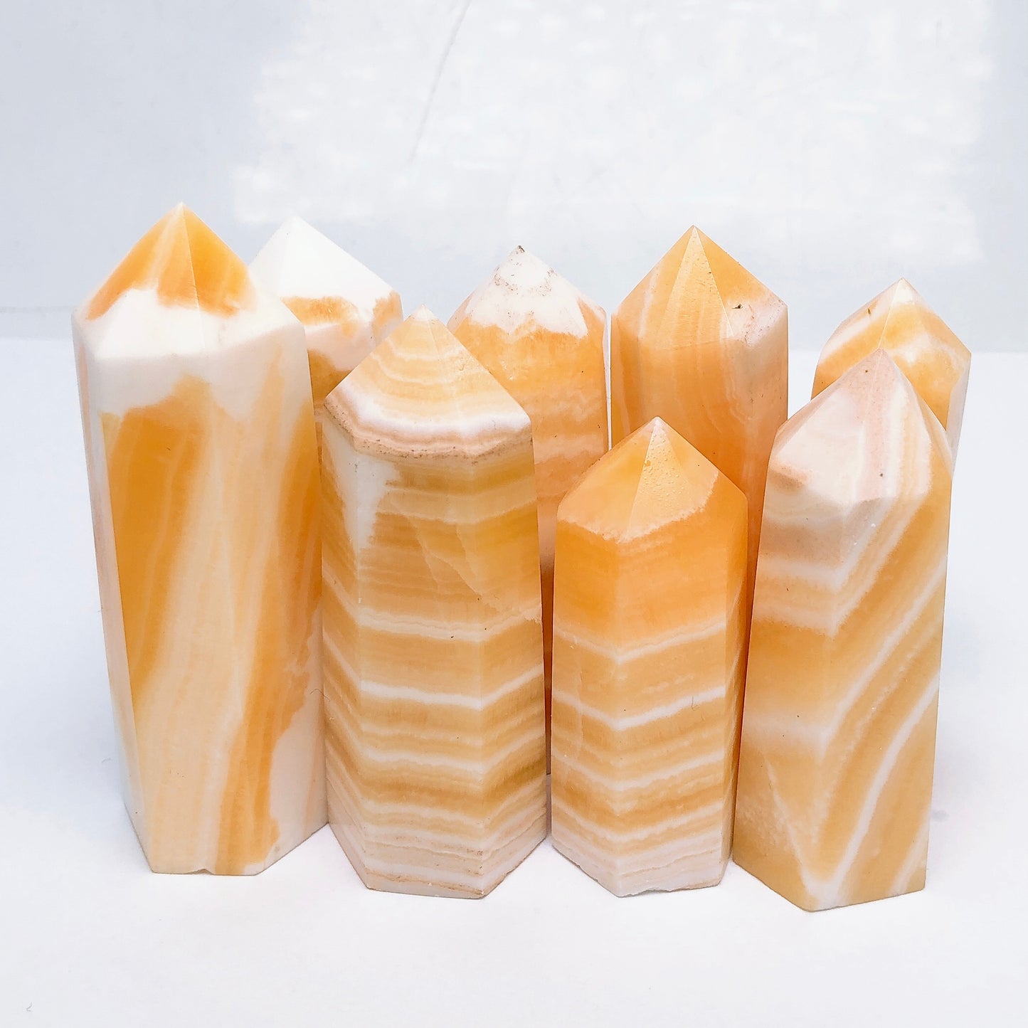 Orange calcite tower/Crystal healing/Minerals