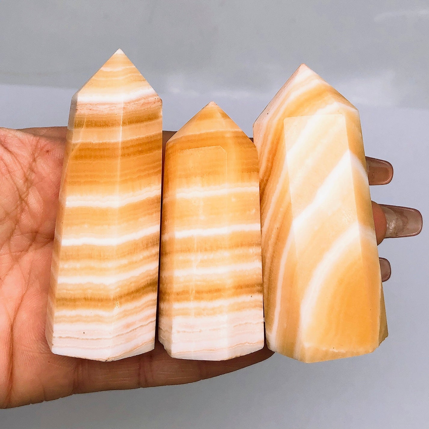 Orange calcite tower/Crystal healing/Minerals