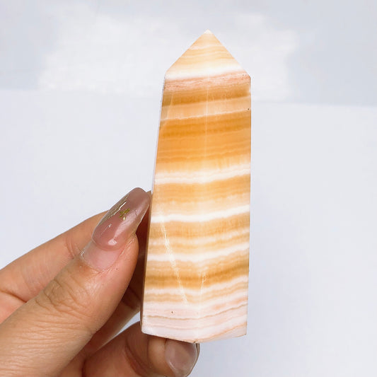 Orange calcite tower/Crystal healing/Minerals