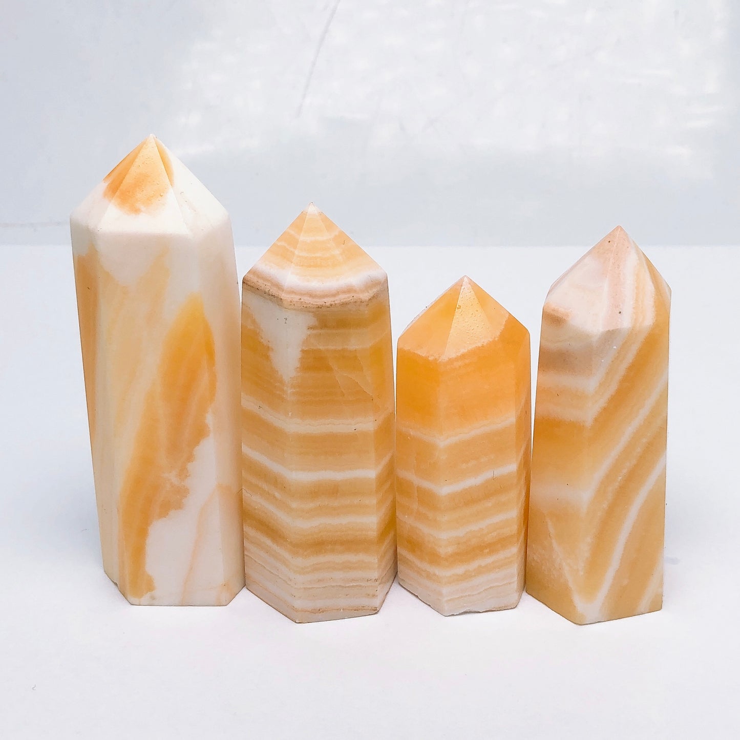 Orange calcite tower/Crystal healing/Minerals