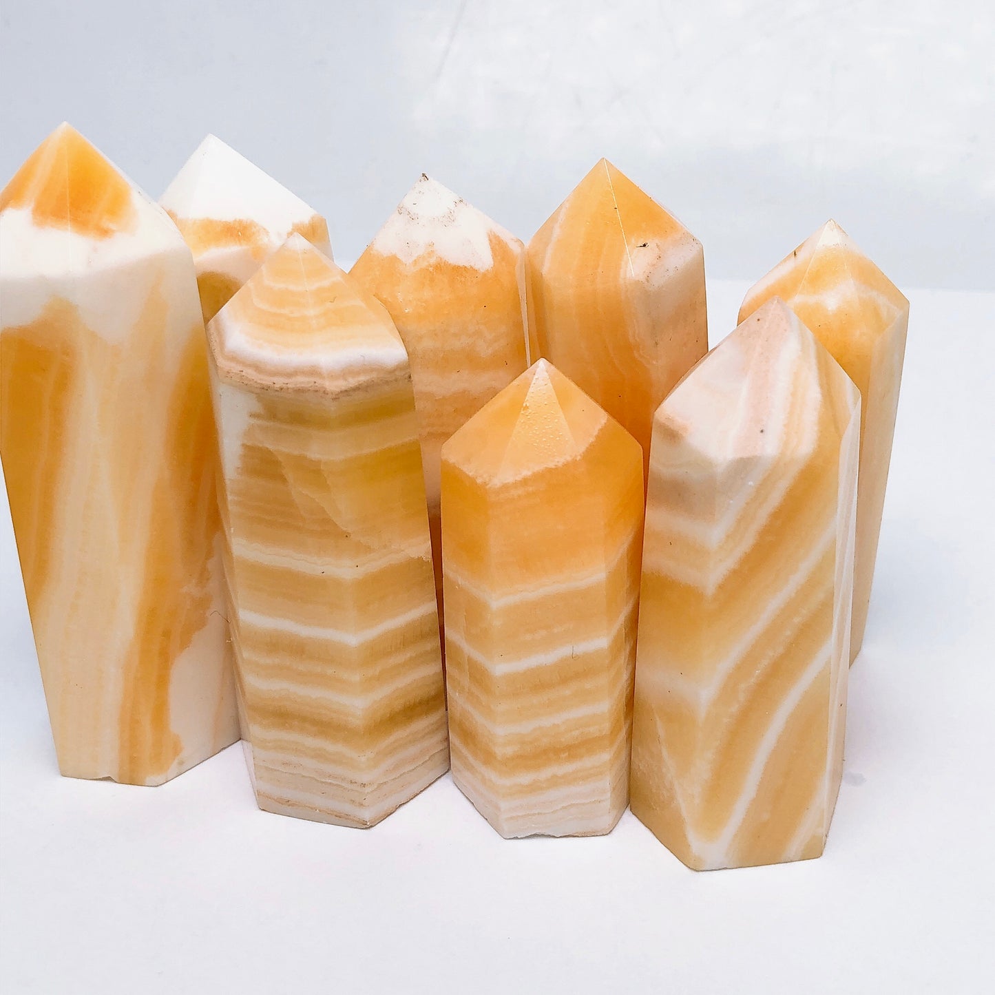 Orange calcite tower/Crystal healing/Minerals