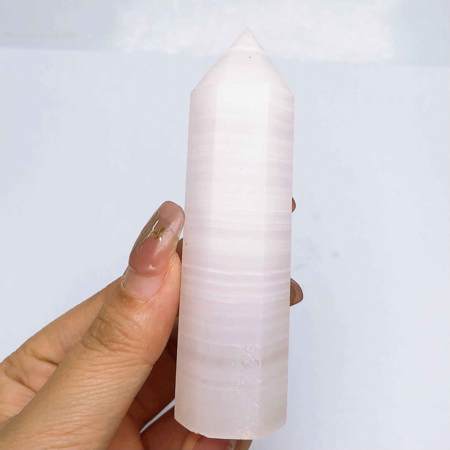 Pink calcite tower/Crystal healing/Energy tower