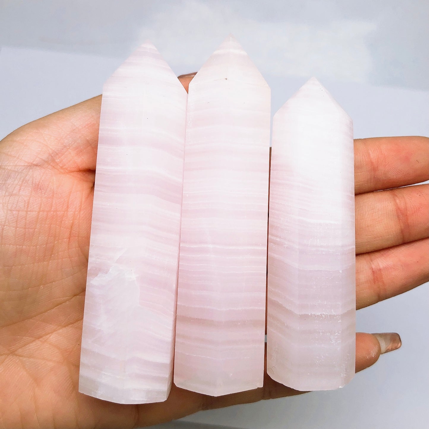 Pink calcite tower/Crystal healing/Energy tower