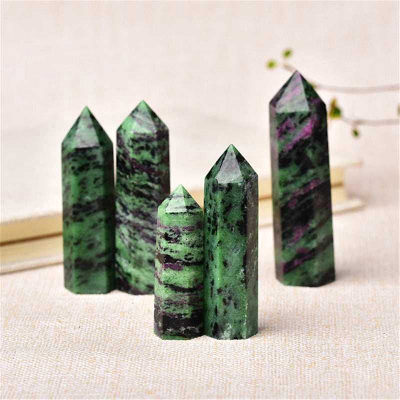 Green with ruby tower/Crystal point/Energy healing/Tower hobbies