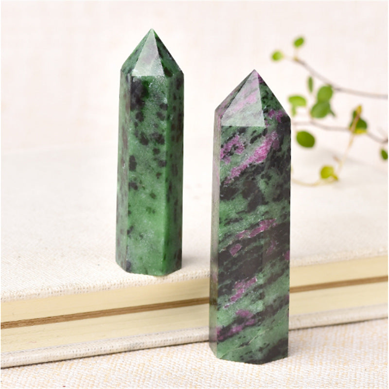 Green with ruby tower/Crystal point/Energy healing/Tower hobbies