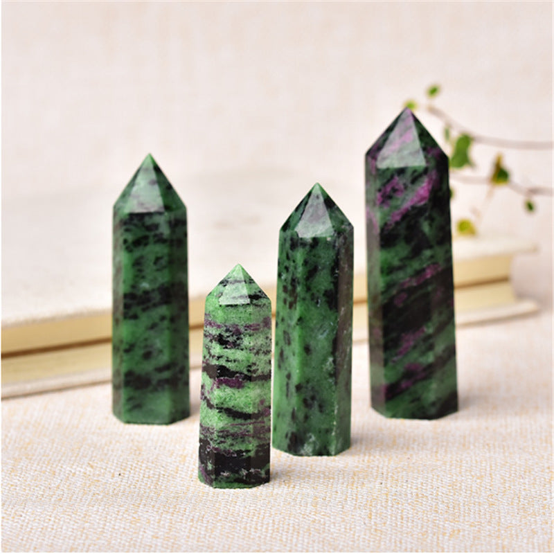 Green with ruby tower/Crystal point/Energy healing/Tower hobbies