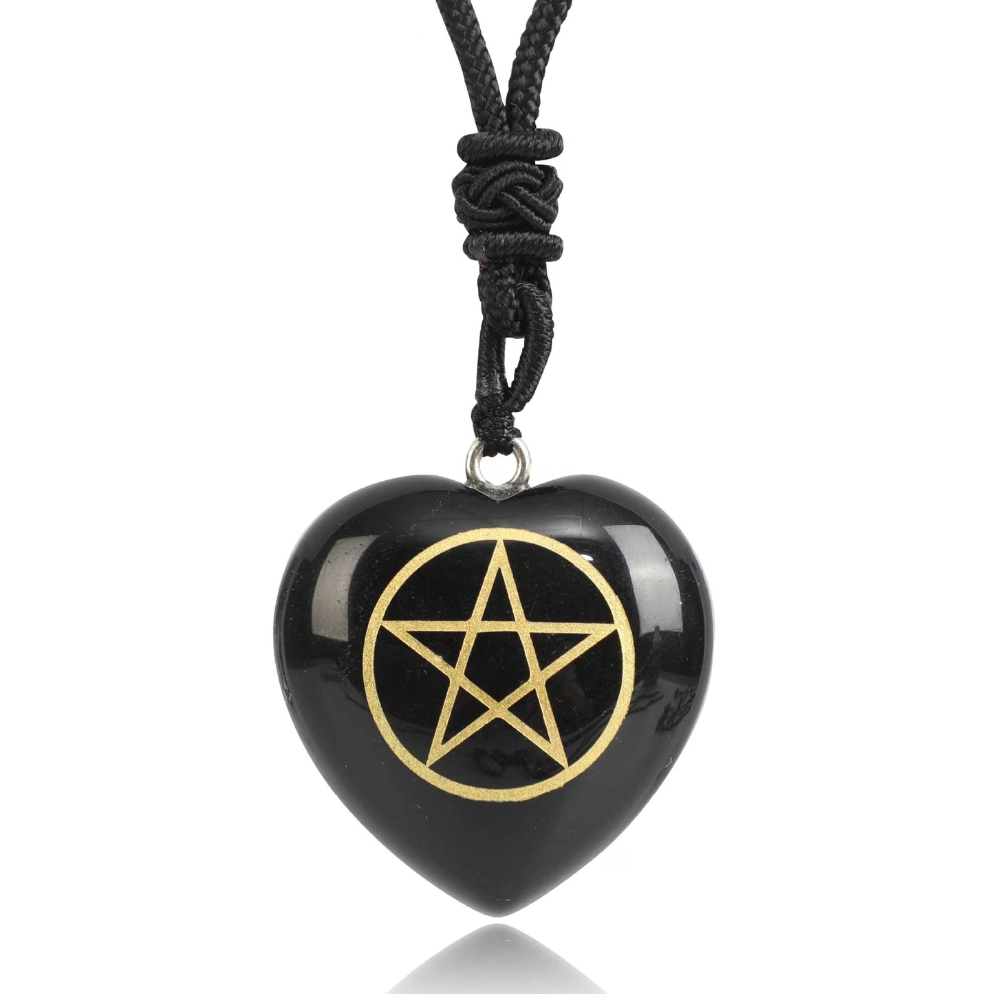 Pentagram heart pendant/Energy crystal