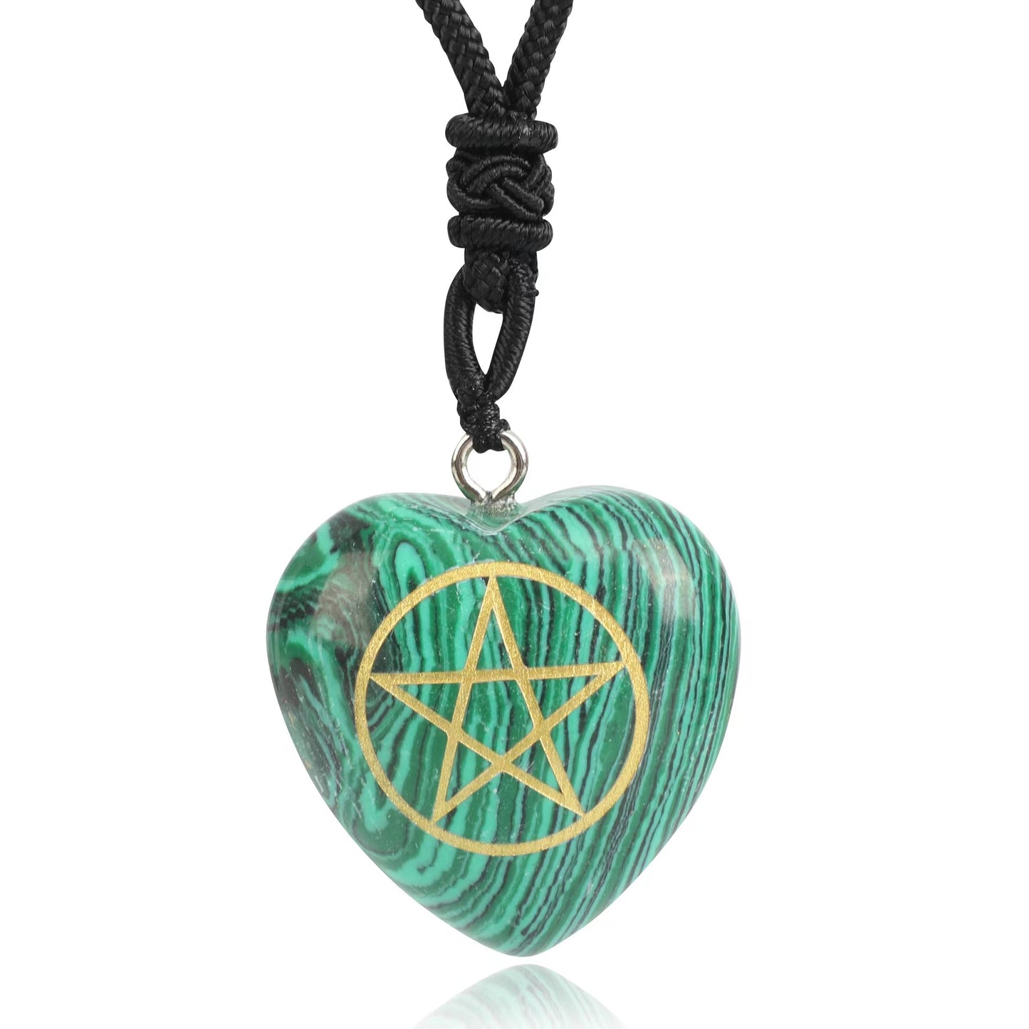 Pentagram heart pendant/Energy crystal