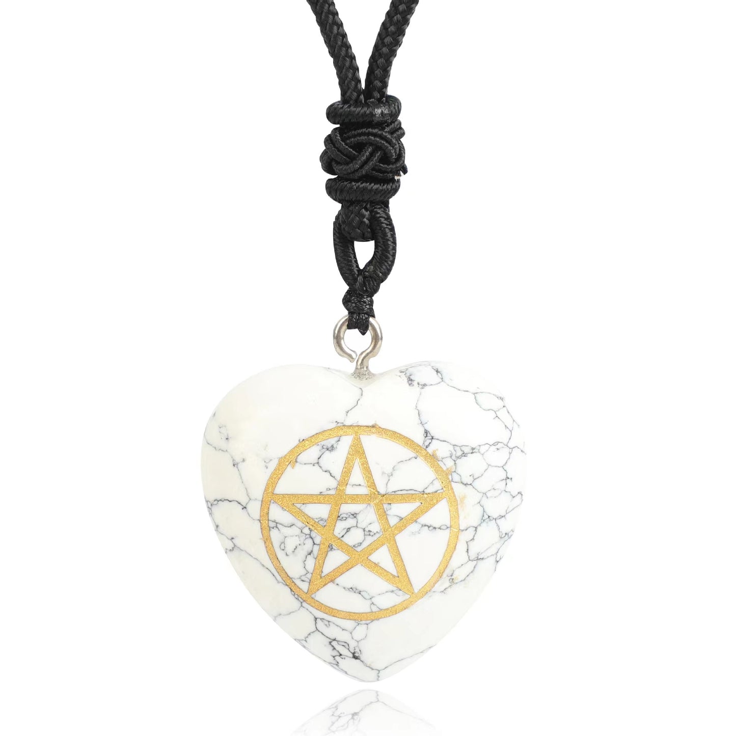 Pentagram heart pendant/Energy crystal