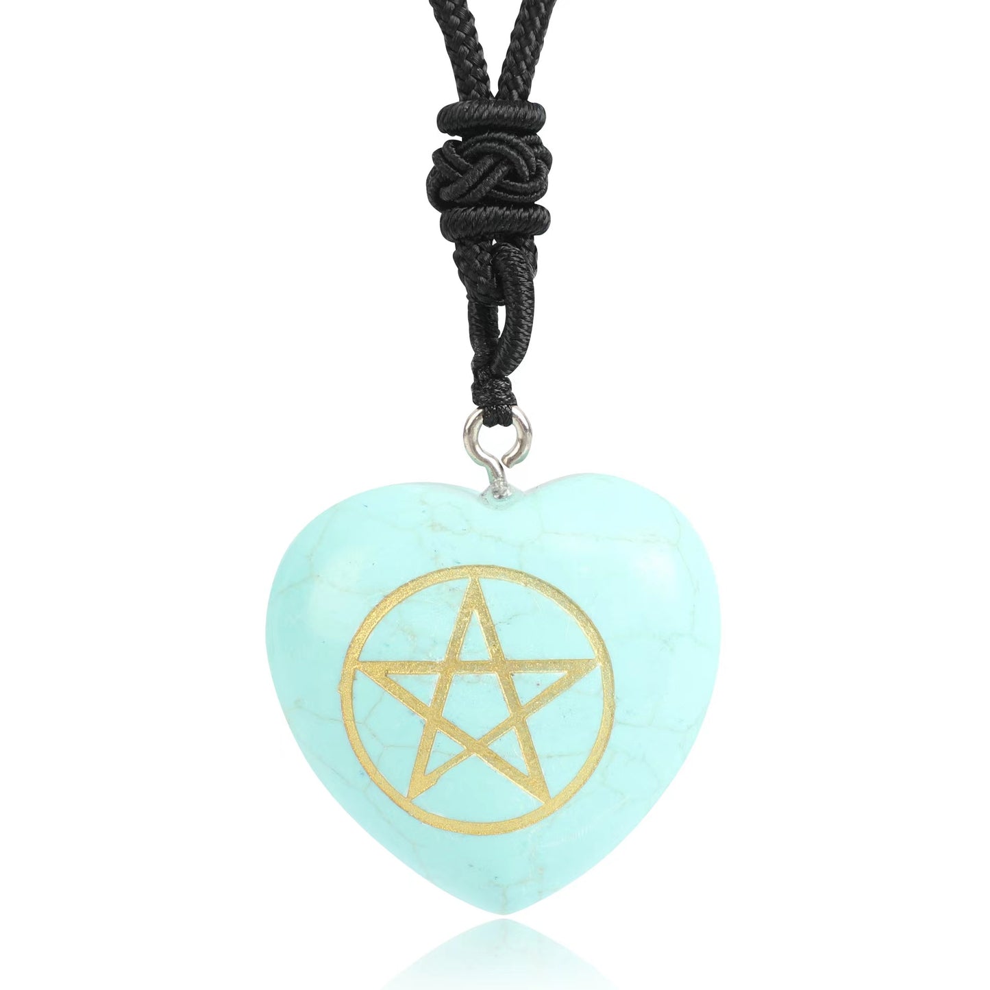 Pentagram heart pendant/Energy crystal