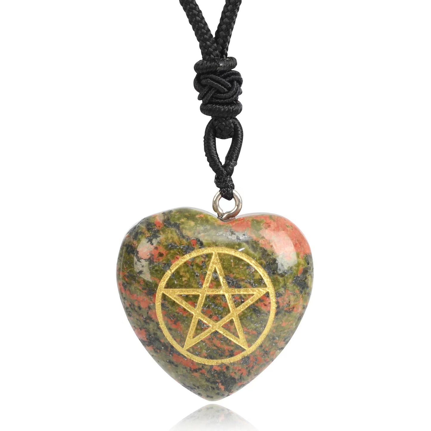 Pentagram heart pendant/Energy crystal