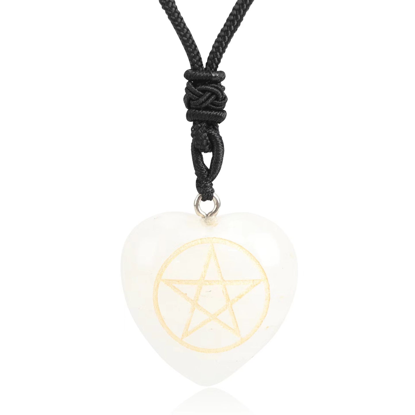 Pentagram heart pendant/Energy crystal