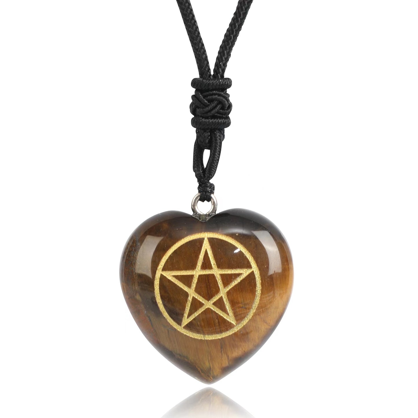 Pentagram heart pendant/Energy crystal