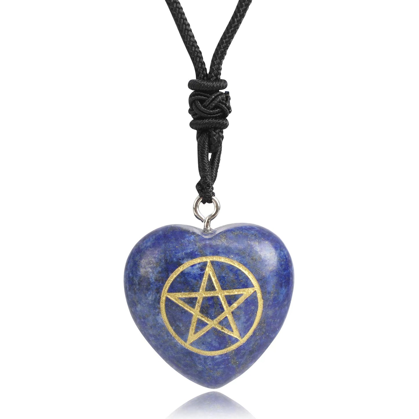 Pentagram heart pendant/Energy crystal