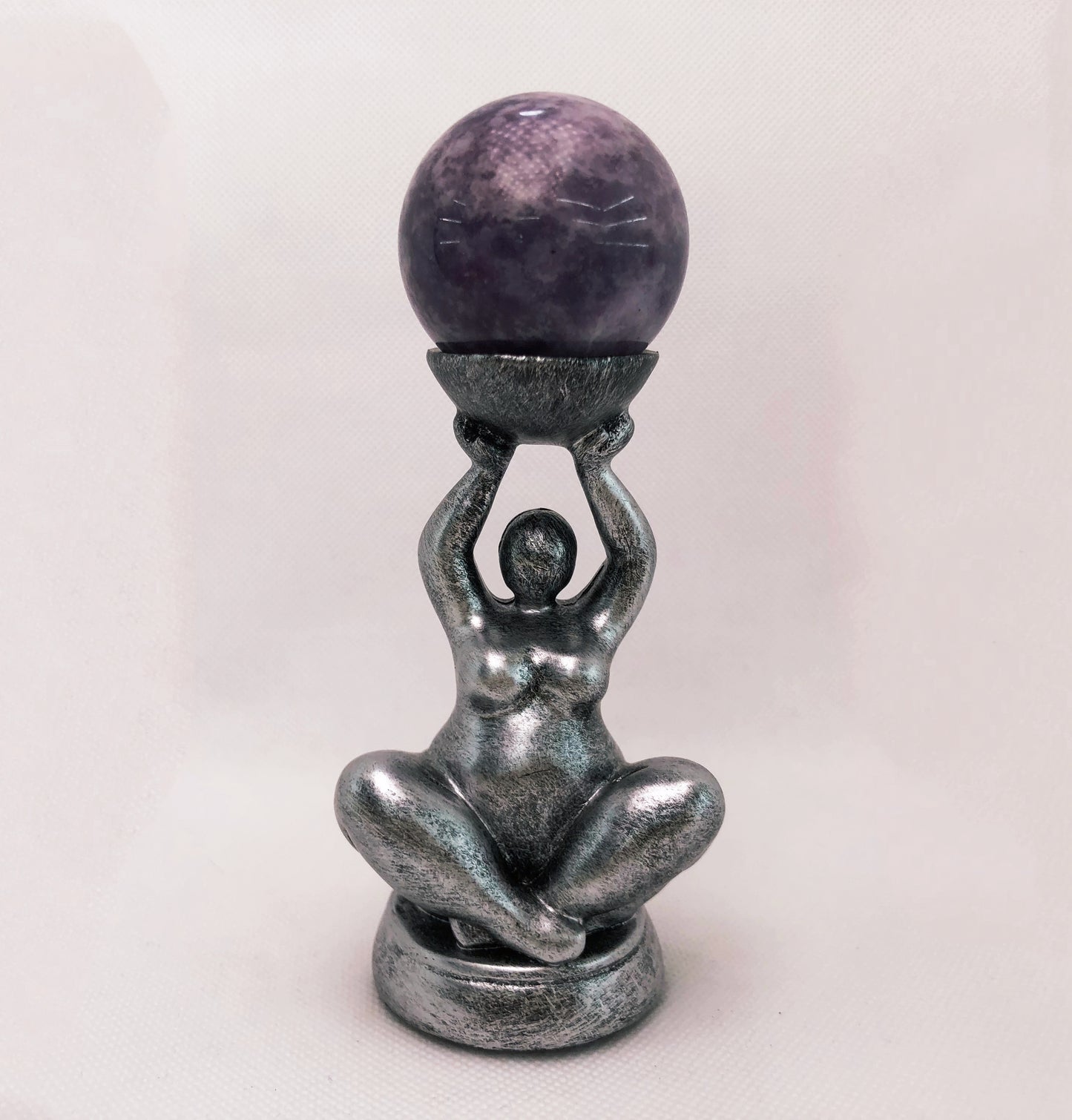 Plump Resin Goddess Sphere Stand