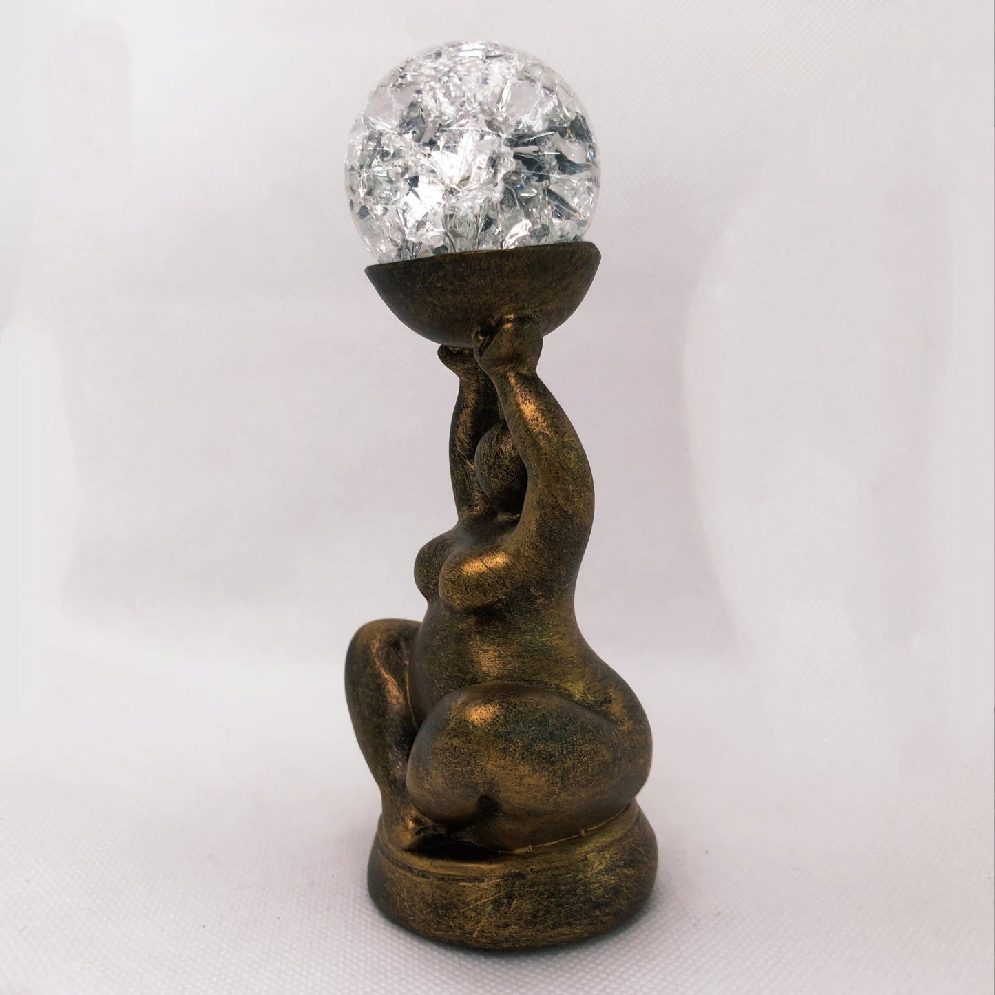 Plump Resin Goddess Sphere Stand