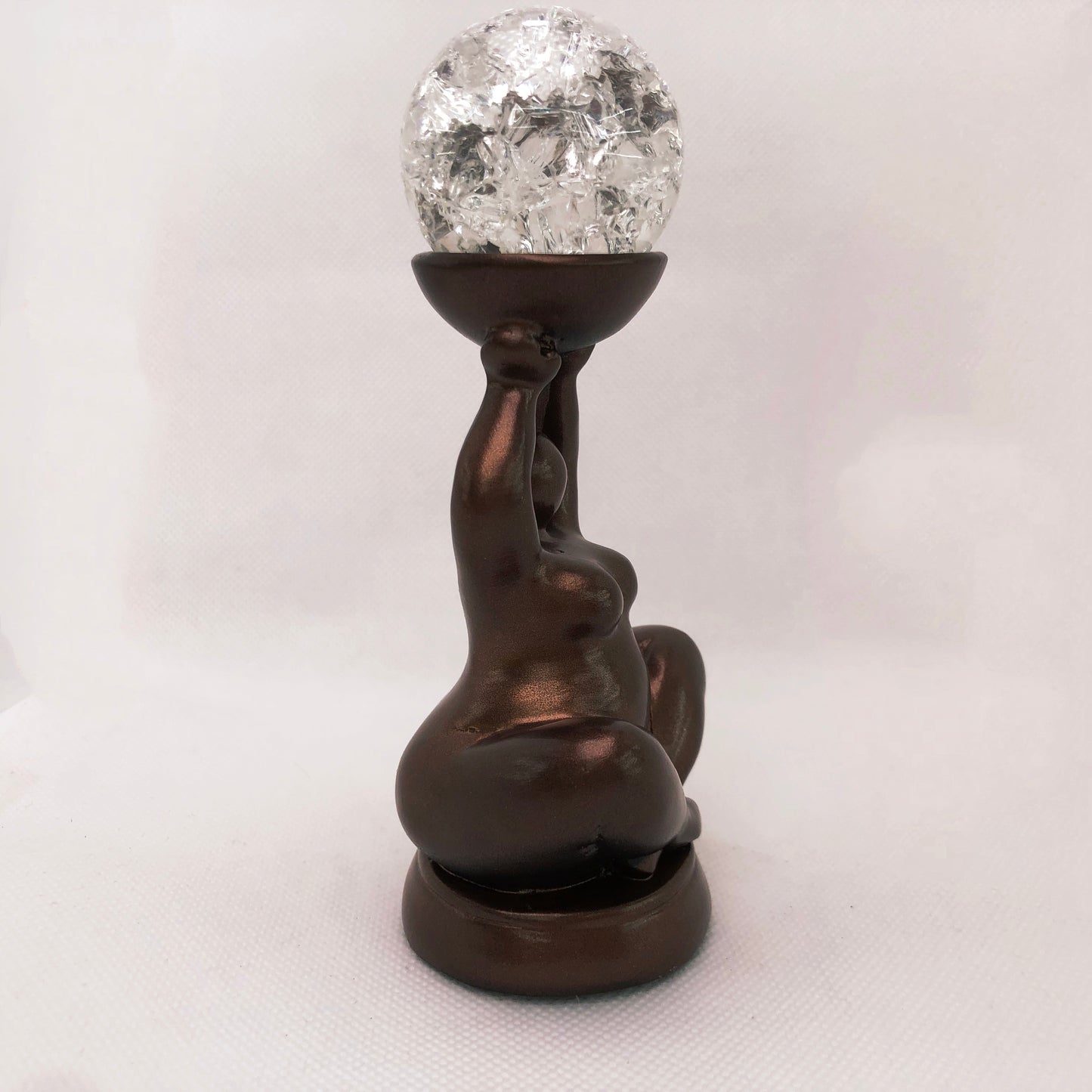 Plump Resin Goddess Sphere Stand