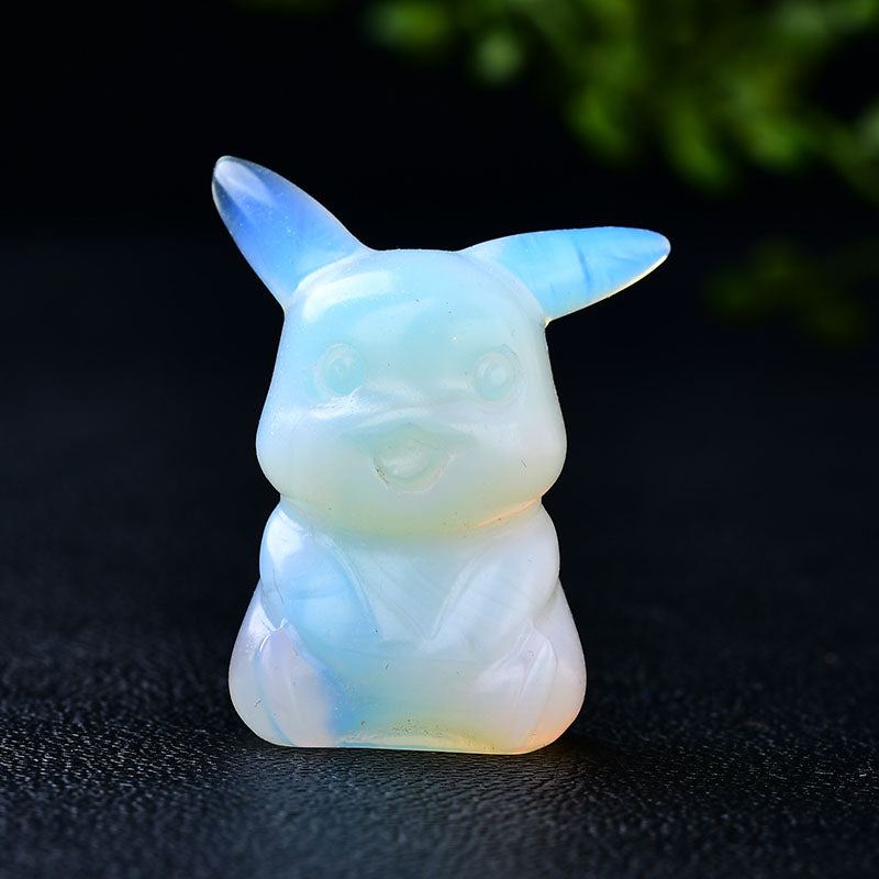 Animal carving/Pikachu crystal carving Free shipping over $200