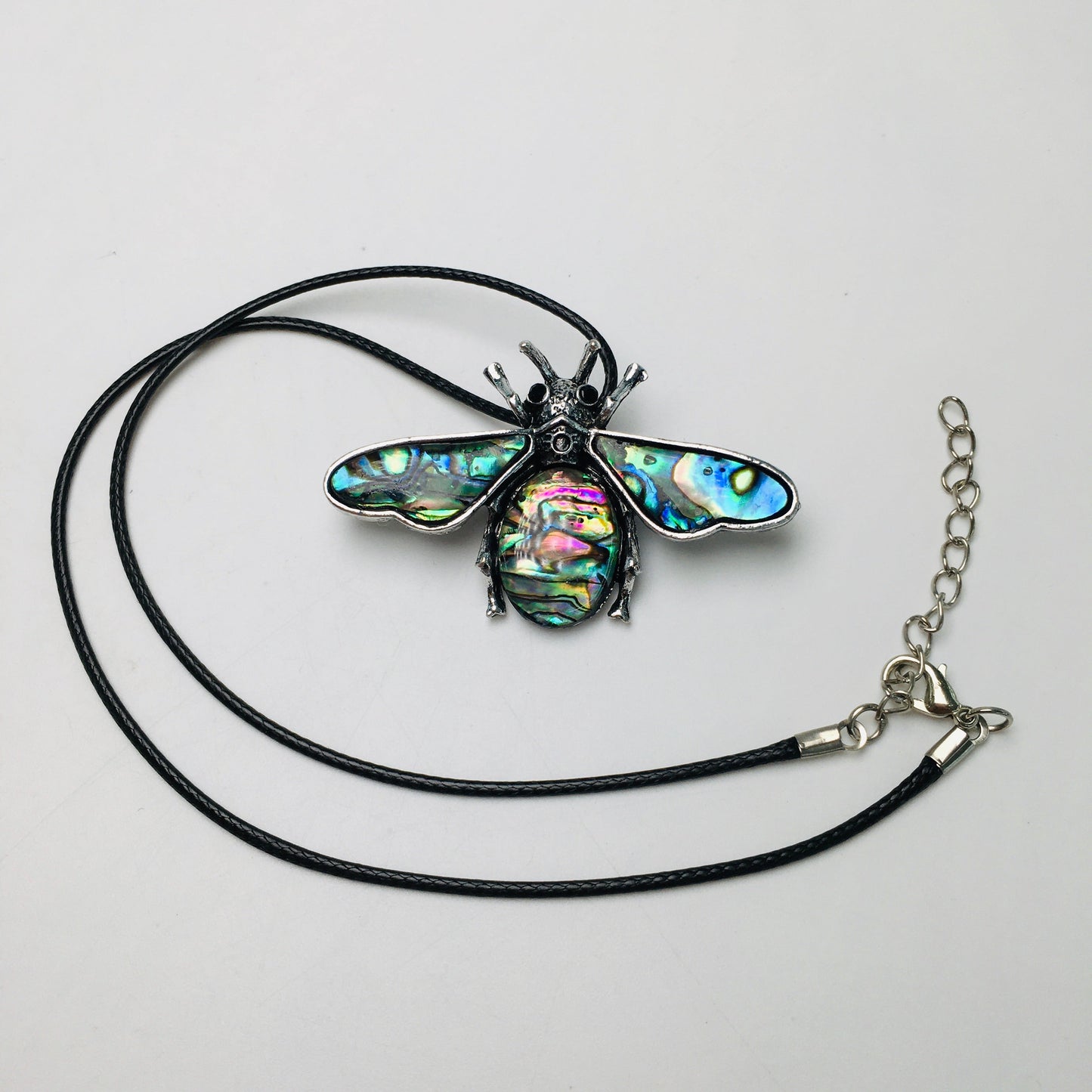 Natural Stone Metal Bees Pendant