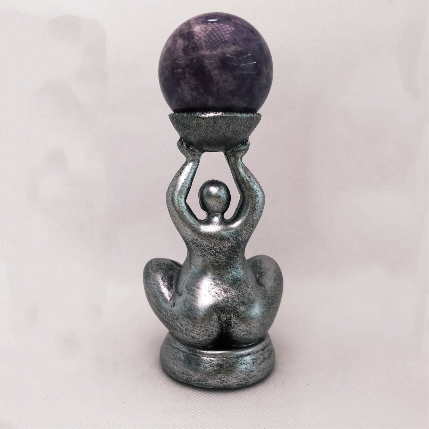 Plump Resin Goddess Sphere Stand