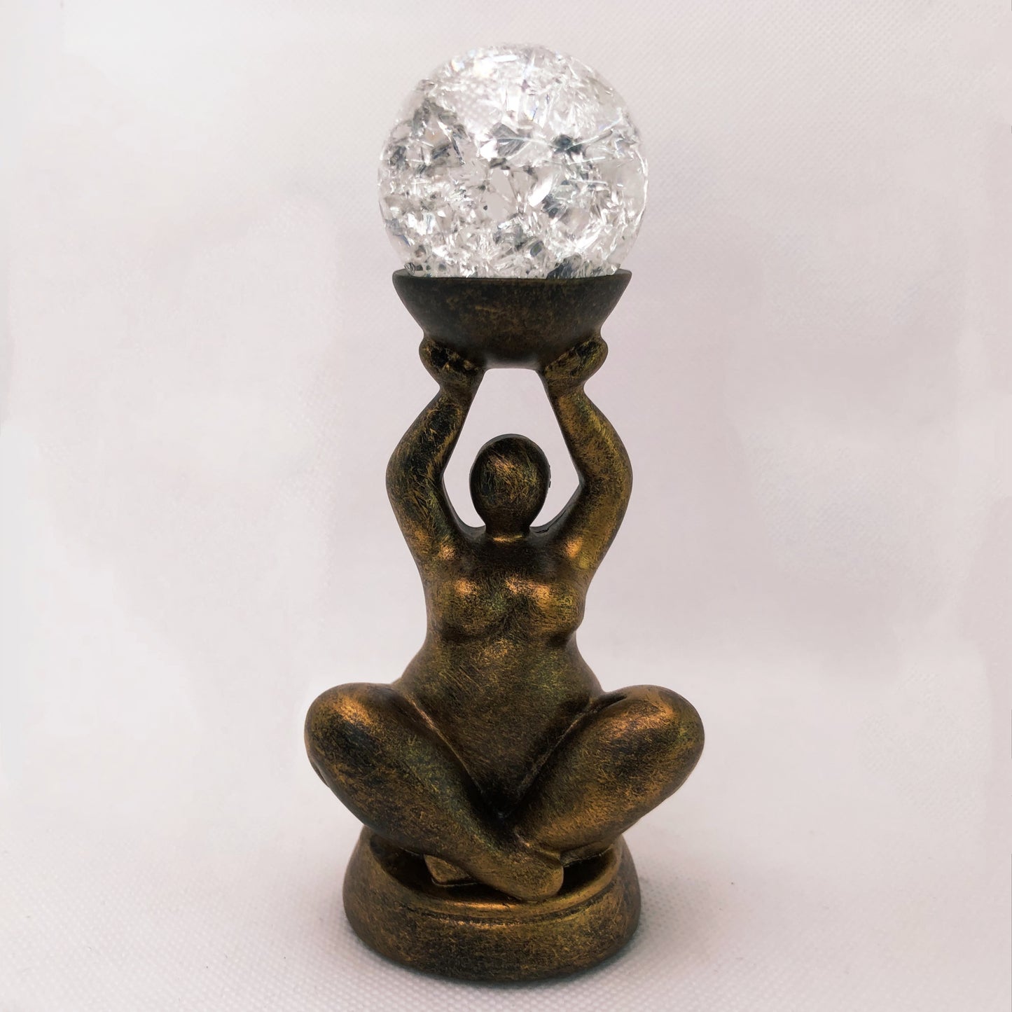 Plump Resin Goddess Sphere Stand