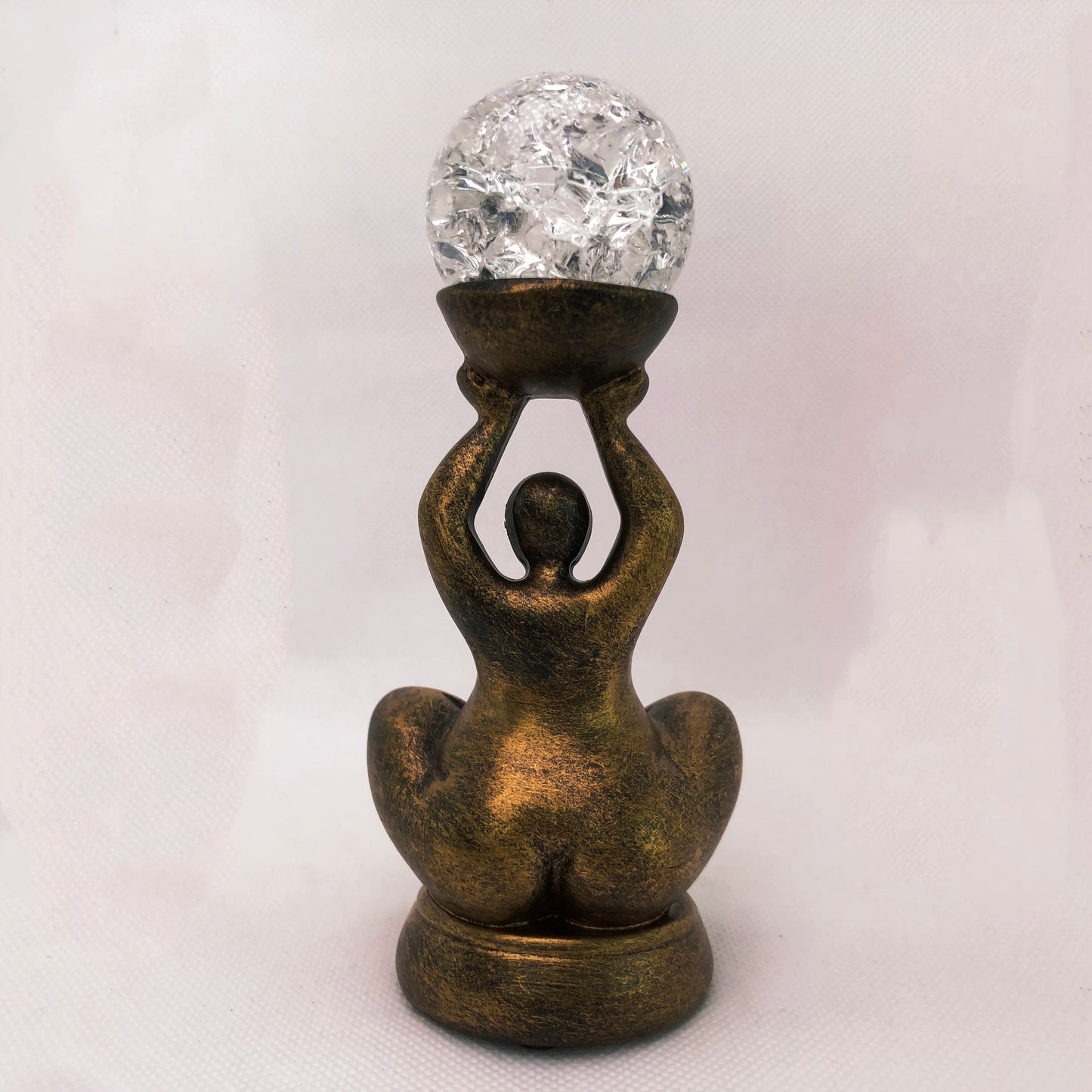 Plump Resin Goddess Sphere Stand