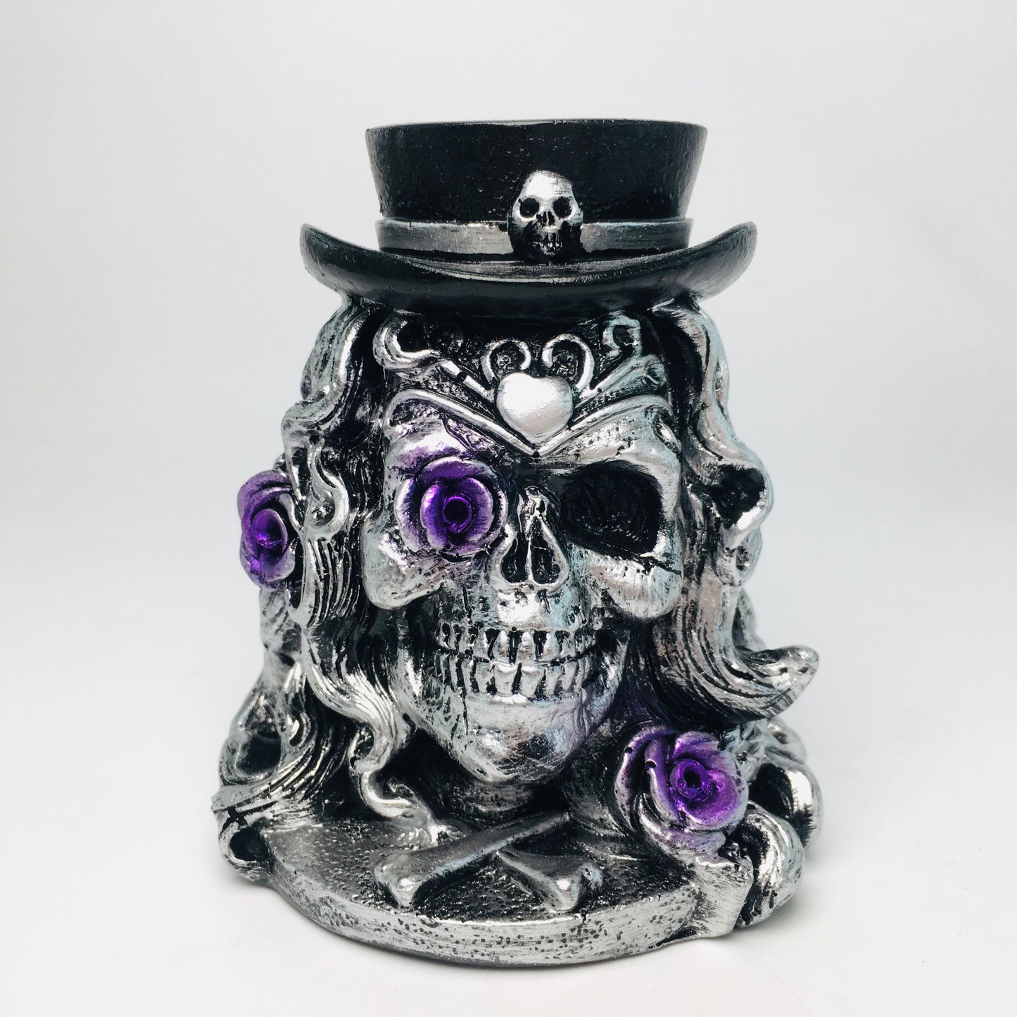 Resin Skull Face  Sphere Stand