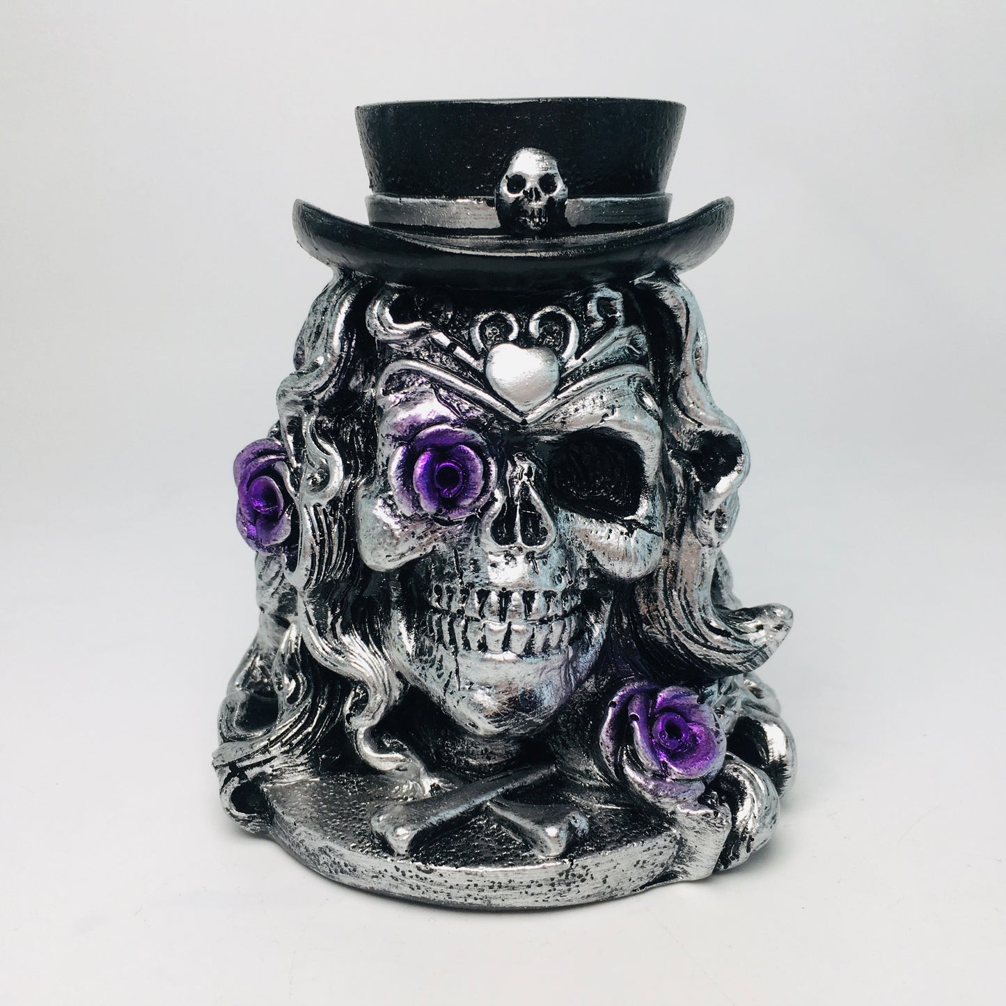 Resin Skull Face  Sphere Stand