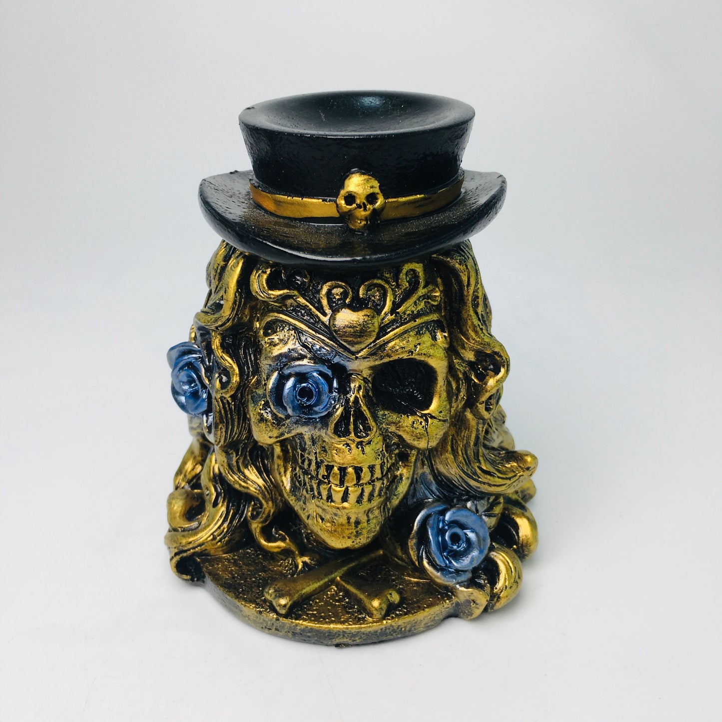 Resin Skull Face  Sphere Stand