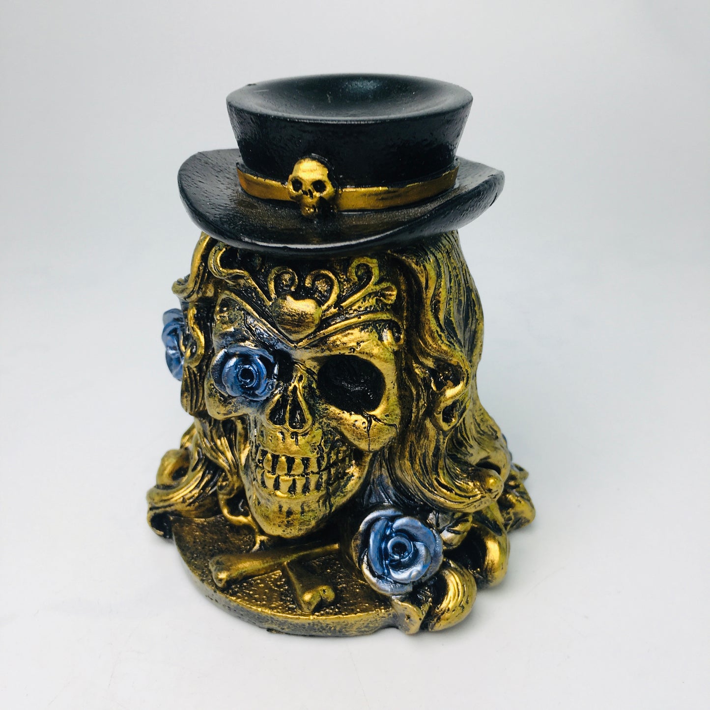 Resin Skull Face  Sphere Stand