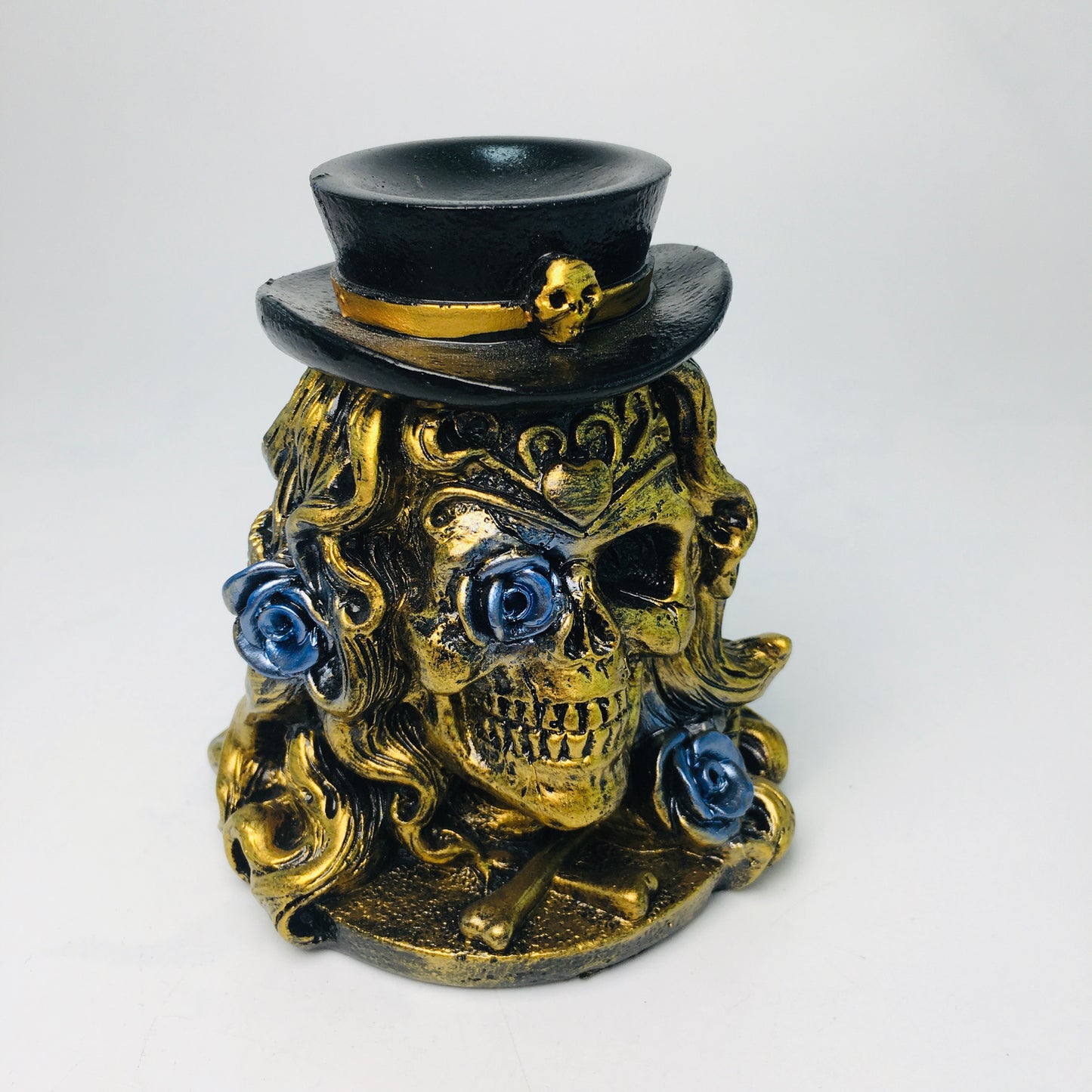 Resin Skull Face  Sphere Stand